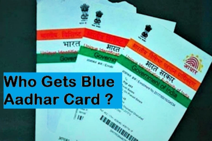 Blue Aadhaar Card